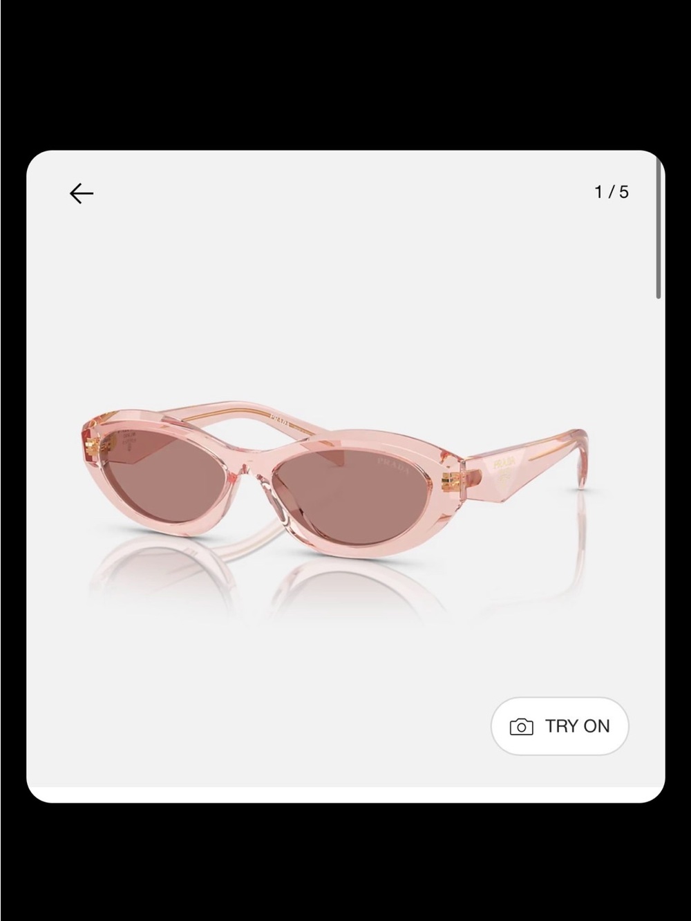 Prada Pink Translucent Cat-Eye Sunglasses